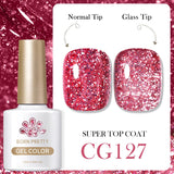 10ml Glitter Sequins Gel Nail Polish Shining Soak Off UV Semi-permanent Varnish Base Top Coat Hard Gel Design