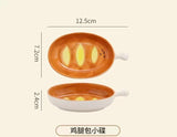 Ceramic Plate Cute Bread Seasoning Dish Underglaze Color Good-looking Dish Household Sauce Dish