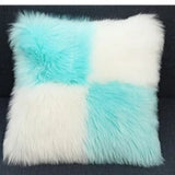 Includes Pillow Insert Living Room Sofa Pillow Cushion Color-blocked Plush Cushion Cover Machine-washable Sofa Pillow Home Decor