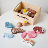 Nordic children's simulation food solid wood toys kitchen utensils magnets fruits and vegetables and joyful toys