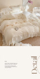 Korean Princess Style Lace Ruffles Wedding Bedding Set Soft Rose Flowers Four-Piece Set Duvet Cover Bed Sheet Pillowcase 4Pcs