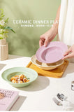 Nordic Style Ceramic Disc High-end Solid Versatile Dining Plate Household Pasta Serving Plates Minimalist Western Tableware