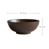 8 Inch Japanese Ramen Bowl Ceramic Noodle Bowl Stripe Design Large Soup Bowl Restaurant Household Retro Tableware