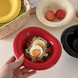 Ins Ceramic Saucer Korean Style Dessert Yogurt Oats Bowl Cream Color Fruit Salad Container Food Display Plate Kitchen Utensils