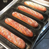 Silicone Bread Forms Hot Dog Bread Molds Non Stick  Perforated Italian Loaf Mold for Home Baking Long French Baker's Tray