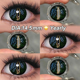 14.5mm Yearly Use Anime Cosplay Contact Lenses Blind Black/White Halloween Contact Lenses Kurama Eye Color Lenses 8.5mm