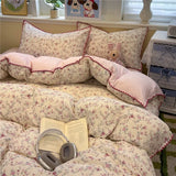 3/4Pcs Cartoon Print Bedding Set Single Queen King Size Duvet Cover Set Bed Sheet Pillowcases