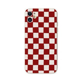 Fashionable Red Checker Case for iPhone 14 13 Pro Max Back Phone Cover for 12 11 Pro Max X XS XR 8 7 Plus SE