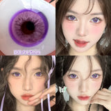 1 Pair Purple Beauty Colored contact lenses For Eyes Halloween Makeup Lens Pupils Fashion Big Eye Lenses Myopia Lenses