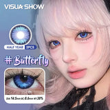 Anime Cosplay Contacts Lenses Half Year Use 14.50mm Butterfly Blue Soft Colored Contact Lenses for Eyes Beauty Makeup