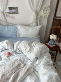 Pure Cotton Fledding Set Dr Pear Simple Elegance Cotton Quilt Cover eet Bed Canopy Four Piece Bedding Set