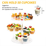 Ikeehome  4-Tier Acrylic Paper Cup Holder with Led 灯, Colorful Round Paper Cup Holder, Birthday Anniversary, Wedding Party Decoration