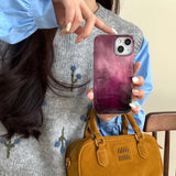 Chic INS Gradient Purple Ripple Texture Double Layers Fashion Phone Case for iPhone 16 15 14 13 Pro Max Back Phone Cover Capa