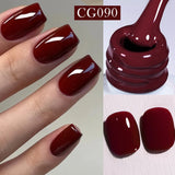 10ml Red Series Gel Nail Polish Winter Dark Red Glitter Nail Art Varnish Semi Permanent Soak Off UV LED Gel