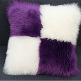Includes Pillow Insert Living Room Sofa Pillow Cushion Color-blocked Plush Cushion Cover Machine-washable Sofa Pillow Home Decor