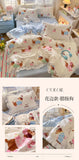 Korean Princess Style 4Pcs Floral Ruffles Bedding Set Single Queen Size Soft Skin-friendly Washed Cotton Duvet Cover Pillowcase