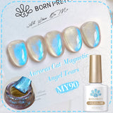 BORN PRETTY 10ml Black Glass Cat Magnetic Gel Nail Polish Ultra Shine Gold Silver Glitter Soak Off UV LED Gel Nail Art Varnish