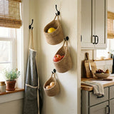 3pcs Kitchen Wall Mounted Storage Net Pocket Fruit Vegetable Wall-mounted Storage Bag Handmade Multifunctional Decoration Basket