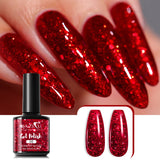 10ml Glitter Red Color Nail Gel Polish Semi-permanent Varnish Soak Off UV LED Nail Art Varnish For Salon & Home Winter