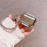 Luxury Electroplated Silver Bead Chain Bracelet Case For Apple AirPods 1 2 Pro 3 Headset Charging Box Earphone Protection Cover