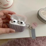 Korea lovely pink wave point cover stripe pattern tpu soft case for apple airpods pro 2 3 4 silicone earphone shell