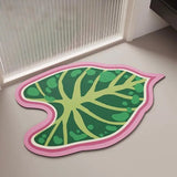 Modern Tropical Monstera Leaf Bathroom Mat Soft Diatom Mud Anti-Slip Shower Rug Fast Water Absorbing Toilet Entrance Floor Pad