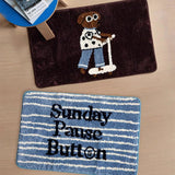 Chic Tufting Letters Dog Bathroom Mat Cartoon Bathmat Rug Carpet Entrance Doormat Floor Anti Slip Foot Pad Aesthetic Home Decor
