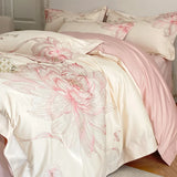 Flowers Embroidery Bedding Set Luxury 1000TC Egyptian Cotton Duvet Cover sets Flat/Fitted Bed Sheet Pillowcases Home Textiles