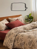 Low Saturation Cotton Linen Floral A-Class Full Cotton Duvet Cover Bedding Four-Piece Set Double Size Comforter Protector
