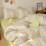 Bed Linen 100% Cotton Duvet Cover Stripe Queen Size 40s Quilt Cover Pillowcase Bedding covers Home Textile Nordic Foundation