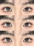 2Pcs New Colored Contact Lenses with Prescription Myopia Degree 0.00- 8.00 Grey Purple  Lens Eye Beauty Pupil Soft Lens