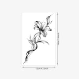 Black Lily Tattoo Sticker, Temporary Tattoo, Cold High-End Floral Back Strip, Waterproof Body Art for Women, Long-Lasting Design