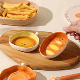 Ceramic Plate Cute Bread Seasoning Dish Underglaze Color Good-looking Dish Household Sauce Dish