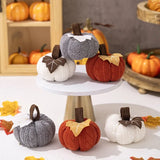 Harvest Festival Knitted Colorful Pumpkin Thanksgiving Day Home Decorative Pumpkin Happy Halloween Day Punmkin Oranments