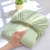 Solid Color Bed Hats Made of Puffon Yarn for Spring/Summer 2025 Skin-friendly Breathable Mattress Cover with Elastic Bedspread