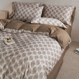 20% Linen and Cotton Bedding Sets Print Duvet Cover Sheet Pillowcase 4pcs Breathable Underwear Bed Linens