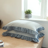 100% Cotton Lace Pillowcase 48x74cm Yarn-dyed Washed Cotton Stripe Pillow Cover Bedding Decorative Pillow Sham With Zipper