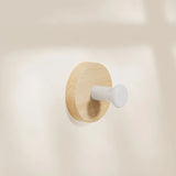 Walnut Wood Door Hook Adhesive Bathroom Towel Rack No-Drill Wall-Mounted Coat Hanger Wooden Hook for Kitchen or Bathroom