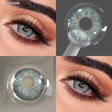 Brown Blue Colored Contact Lenses Yearly Plano Diopter Myopia Soft Lens Natural Look Daily Eye Contacts 60