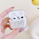 For AirPods 2 Pro 3 4 Case Dreamy Colorful Heart Bow Keychain Soft Cute Bluetooth Earphone Charging Box Cover for Air Pods 2