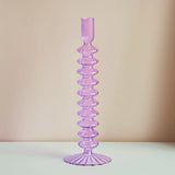 Lilac Glass Candlesticks Candle Holders Wedding Table Centerpieces Nordic Home Decoration Christmas Gift Glass Candle Holder