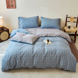 New All-cotton Washed Cotton Printed Checkered Quilt Cover Skin-friendly and Breathable Duvet Cover Without Pillowcase