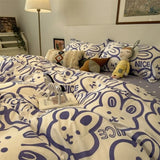 Ins Style Fashion Butterfly Bedding Set For Girls Boys Double Size Flat Sheet Duvet Cover Pillowcase Bed Linen Home Textile