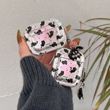 Korea Lovely Cartoon Black Cat INS Pendant Soft Silicone Earphone Case For Apple AirPods 1 2 3 4 Pro 2 3nd TPU Protective Cover