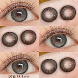 2PCS Half Yearly Premium Quality Contact Lenses Doggy Eyes Color Contacts Natural Brown 14.5mm Sandwich Technology