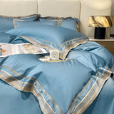 Premium 1000TC Egyptian Cotton Luxury Gold Embroidery Hotel Style Bedding Set Duvet Cover Flat/Fitted Bed Sheet Pillowcases 4Pcs