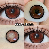Big Diameter Natural Brown Colored Contacts 2pcs High Moisture Half Yearly Lenses 0.00D No Power for Party Daily Wear