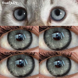 1 Pair Najia Series Colored Contact Lenses Natural Brown Pupils Blue Eyes Contact lenses Gray Soft Contacts 14.20mm