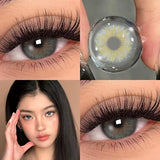 1 Pair Hot Sale Cleopatra Series Green Colored Contact Lenses with Prescription Myopia Lenses Natural Blue Iris Lens