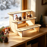 A Multi-tier Wooden Desktop Shelf, Suitable for Home Storage and Display, a Desktop Display Stand
